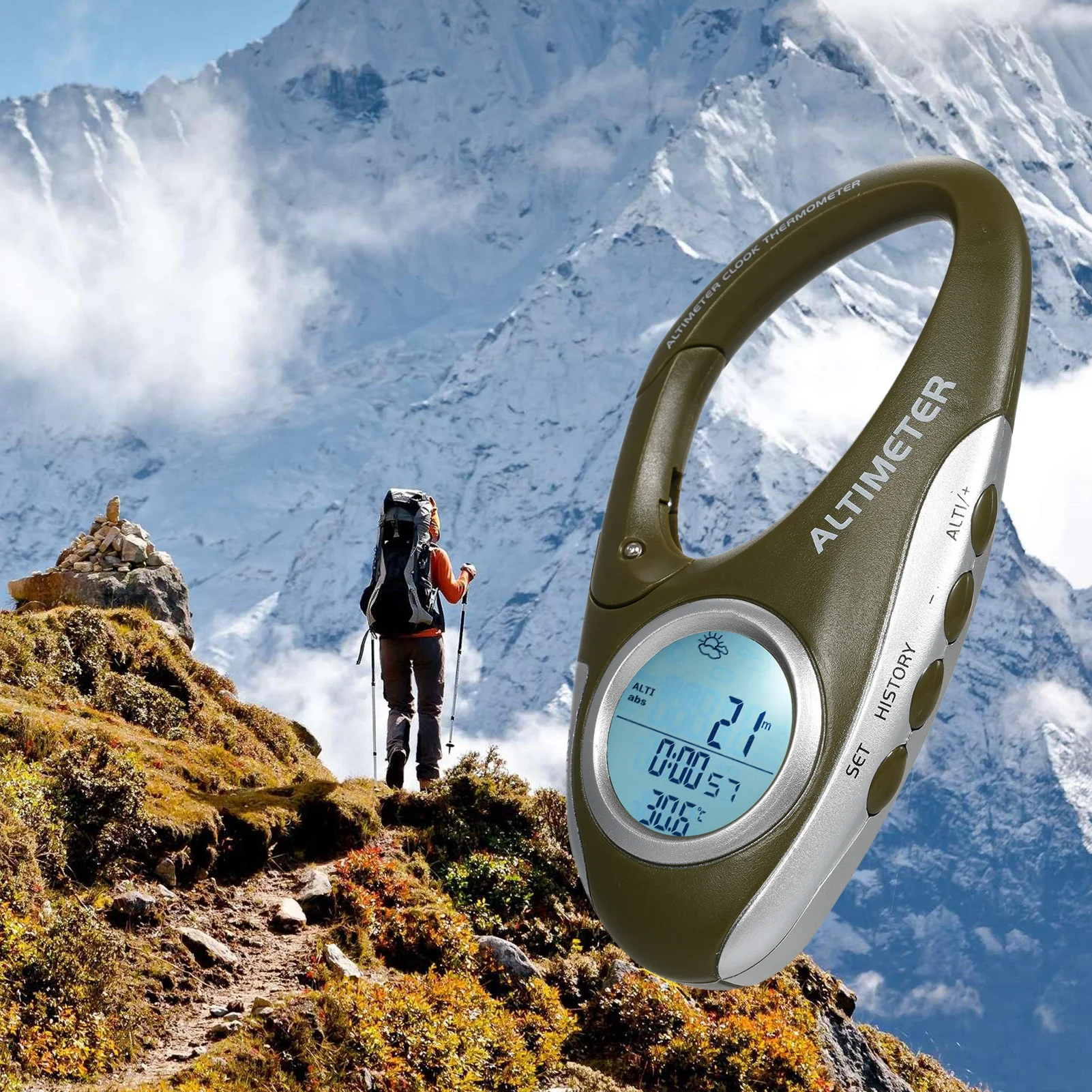 Electronics And Gadgets Ce - Elektronischer Höhenmesser, Karabiner-Höhenmesser, Handthermometer, Outdoor-Angelgerät mit