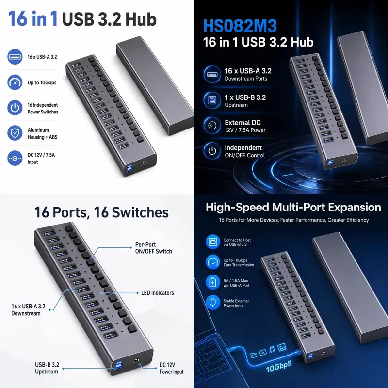 Usb Hub - AP01 für 16-Port USB 3.2 Gen2