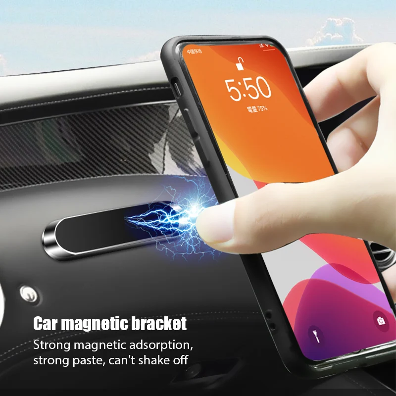 Phone Holder - Magnetische Auto-Handyhalterung, drehbar, Mini-Streifenform, Metall, starker