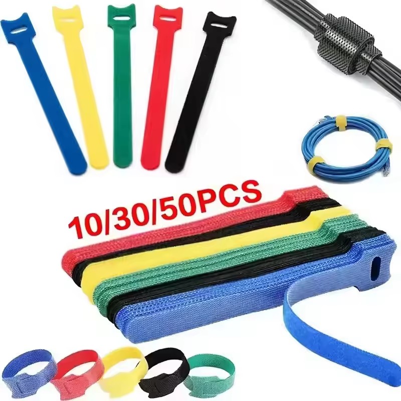 Cable Organizer - 10/30/50 Stück USB-Kabel-Organizer, Kabelbinder, Kabelmanagement-Halter, wiederverwendbarer