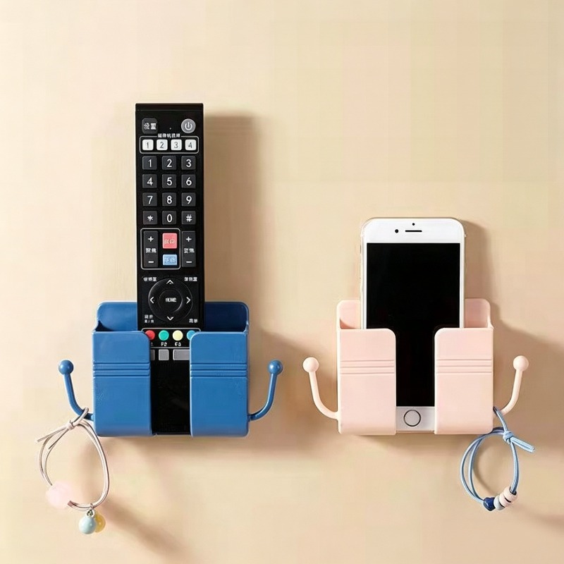 Phone Holder - Wandregal ohne Bohren, mehrfarbig, Fernbedienungs-Organizer, Handy-Ladehalter